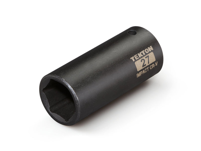  [AUSTRALIA] - TEKTON 47815 1/2-Inch Drive by 27 mm Deep Impact Socket, Cr-V, 6-Point