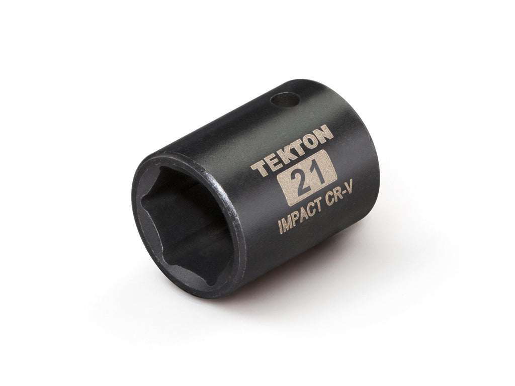  [AUSTRALIA] - TEKTON 47776 1/2-Inch Drive by 21 mm Shallow Impact Socket, Cr-V, 6-Point