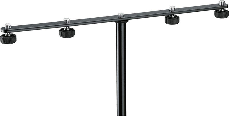  [AUSTRALIA] - K&M - König & Meyer 23600.500.55 - Microphone Bar - Mounting Bar For Four Mics or Boom Arms with 5/8“ Thread Connector - Professional Choice - Premium Steel Construction - Made in Germany - Black