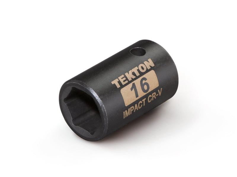  [AUSTRALIA] - TEKTON 47771 1/2-Inch Drive by 16 mm Shallow Impact Socket, Cr-V, 6-Point