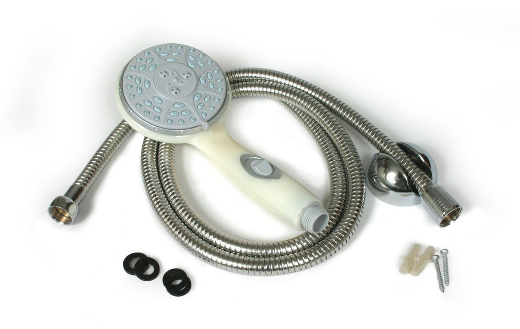  [AUSTRALIA] - Camco 43715 Shower Head Kit with On/Off Switch and 60" Flexible Shower Hose (Off-White)
