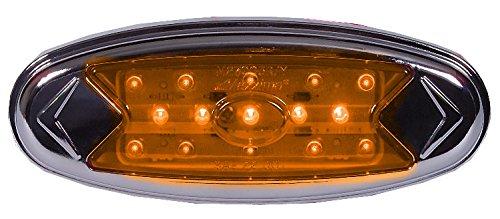  [AUSTRALIA] - Maxxima M27005Y 15 LED Amber "Pete" Clearance Marker Light with Stainless Steel Bezel