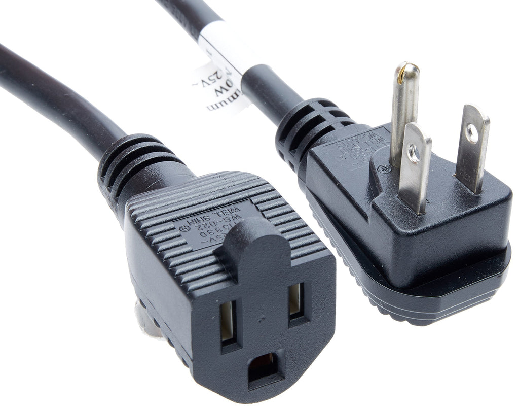 C2G Power Cord, Flat Plug Extension Cord, 18 AWG, Black, 1.5 Feet (0.45 Meters), Cables to Go 29804 - LeoForward Australia