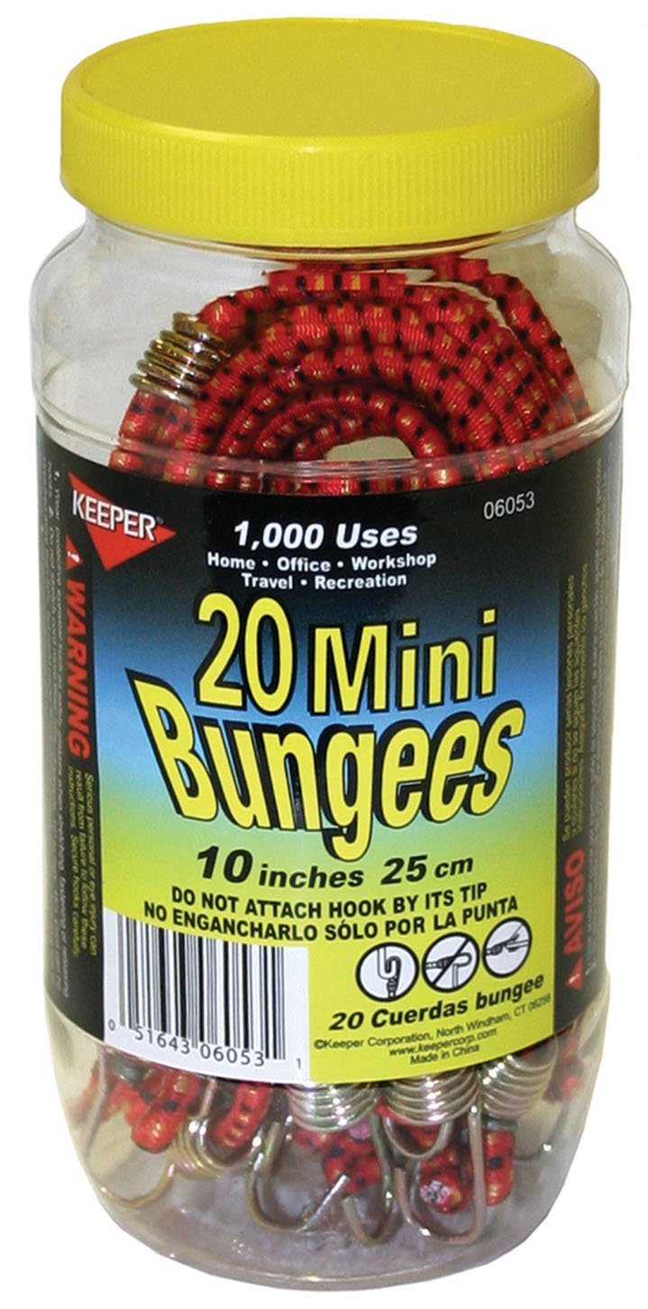  [AUSTRALIA] - Keeper Corporation 06053-10 Mini Bungee Cord Jar, 20 Count (1 Pack)