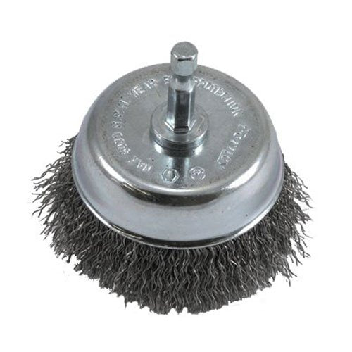  [AUSTRALIA] - Forney 72731 Wire Cup Brush, Coarse Crimped with 1/4-Inch Hex Shank, 3-Inch-by-.012-Inch, 1 Pack , Grey