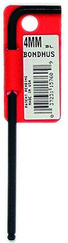  [AUSTRALIA] - Bondhus 15760 4mm Ball End Tip Hex Key L-Wrench with ProGuard Finish, Tagged and Barcoded, Long Arm