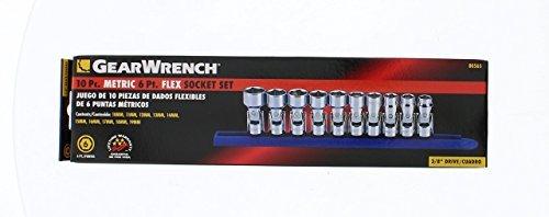  [AUSTRALIA] - GearWrench 80565 10 Piece 3/8-Inch Drive 6 Point Flex mm Socket Set