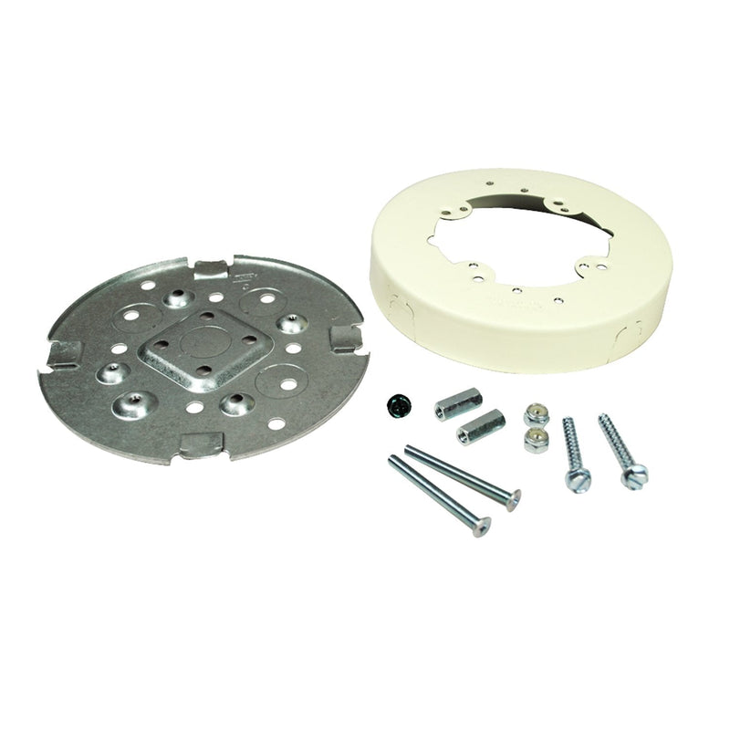 [AUSTRALIA] - Wiremold Metal Raceway, Extending Power On-Wall Solid Base Fixture Box Fitting, Ivory, Fan, V5738AF
