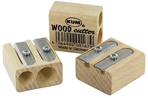 Kum 107.02.01 Wood 2-Hole Steel Blade Pencil Sharpener, Colors Vary 1 Pack - LeoForward Australia