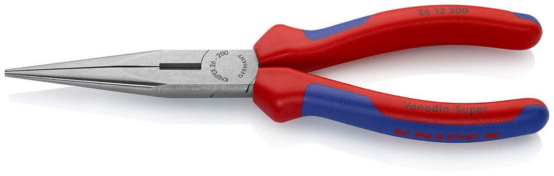  [AUSTRALIA] - KNIPEX Tools - Long Nose Pliers With Cutter, Multi-Component (2612200) Comfort Grip