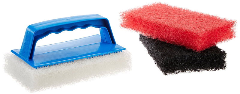  [AUSTRALIA] - Star Brite Scrub Kit - 3 Different Textured Cleaning Pads & 1 Interchangeable Handle for Simple, Easy Clean Up