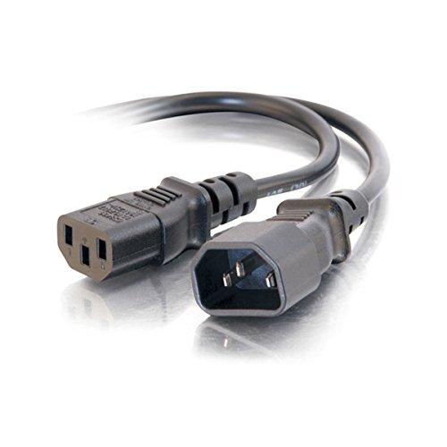  [AUSTRALIA] - C2G Power Cord, Short Extension Cord, Power Extension Cord, Computer Cord, 18 AWG, Black, 2 Feet (0.60 Meters), Cables to Go 03142 C14 to C13