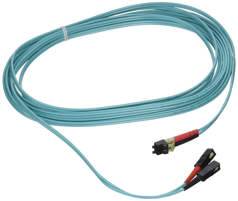 C2G 21605 OM3 Fiber Optic Cable - LC-LC 10Gb 50/125 Duplex Multimode PVC Fiber Cable, TAA Compliant, Aqua (19.7 Feet, 6 Meters) (Made in the USA) - LeoForward Australia