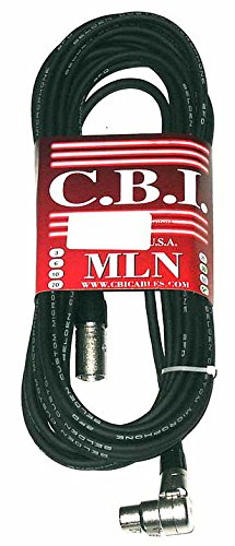  [AUSTRALIA] - CBI MLN Performer Series LowZ XLR Male to XLR Female Right Angle Microphone Cable, 20 Feet