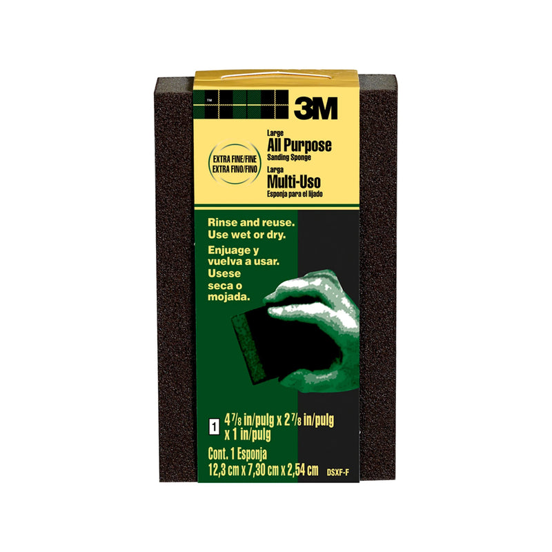  [AUSTRALIA] - 3M 9095DC-NA Large Area Drywall Sanding Sponge, Fine/Medium, 4 2.875-Inch by 1-Inch, 4-7/8 in x 2-7/8 in, Black