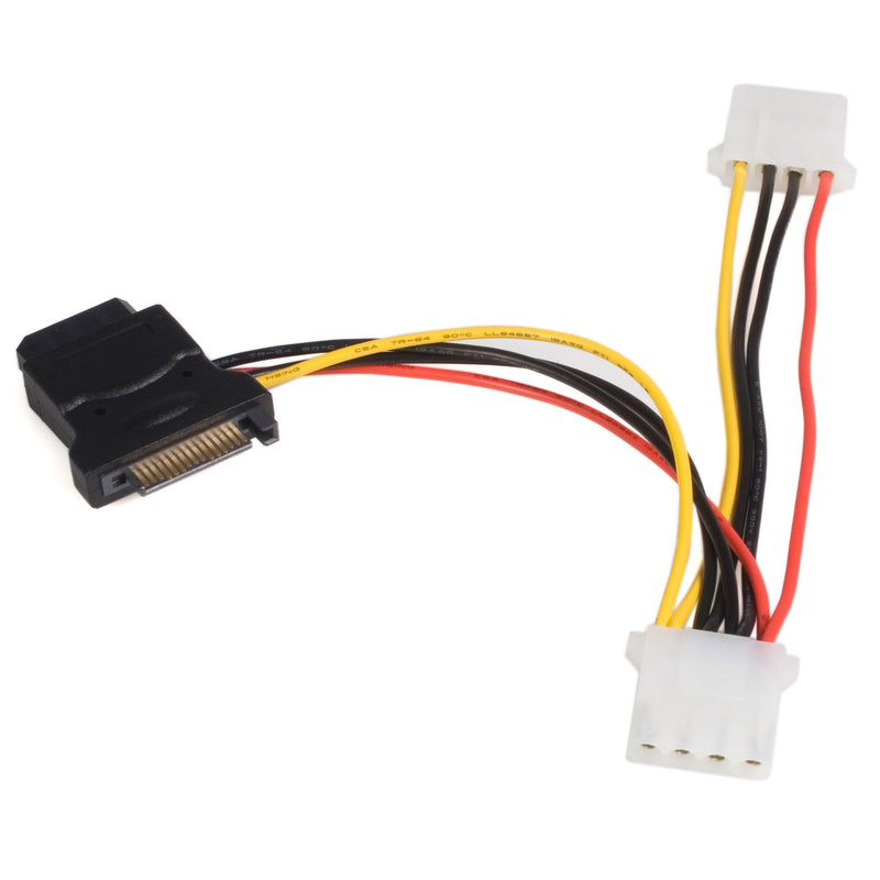  [AUSTRALIA] - StarTech.com SATA to LP4 Power Cable Adapter with 2 Additional LP4 - Power adapter - 4 pin internal power (F) to SATA power (M) - 5.9 in - black - LP4SATAFM2L 6 inch SATA to LP4 Power + 2x LP4