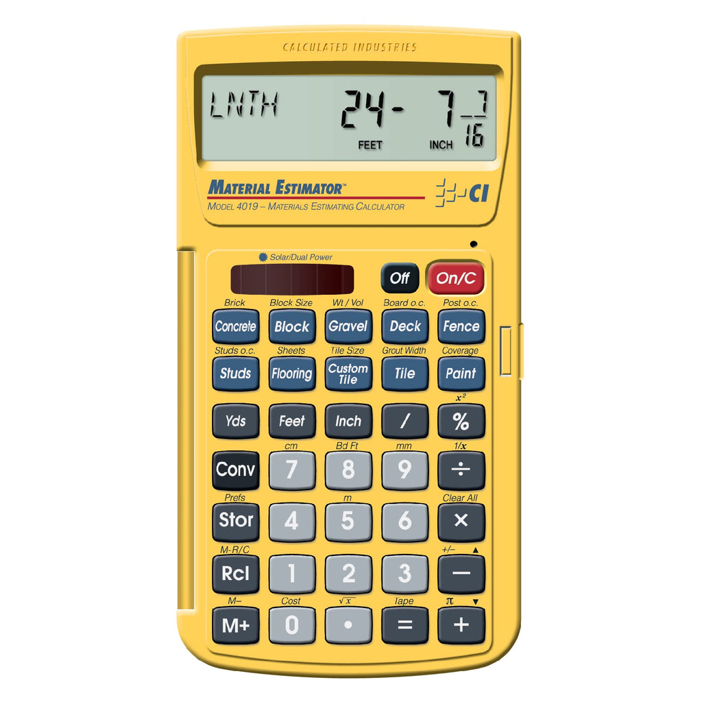  [AUSTRALIA] - Calculated Industries 4019 Material Estimator Calculator | Finds Project Building Material Costs for DIY’s, Contractors, Tradesmen, Handymen and Construction Estimating Professionals,Yellow Pack of 1