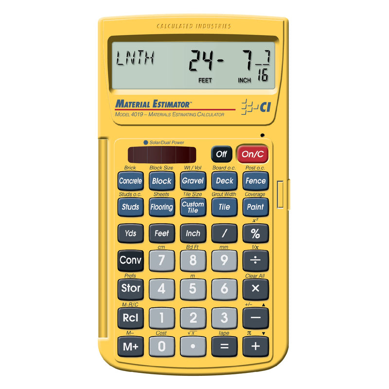  [AUSTRALIA] - Calculated Industries 4019 Material Estimator Calculator | Finds Project Building Material Costs for DIY’s, Contractors, Tradesmen, Handymen and Construction Estimating Professionals,Yellow Pack of 1