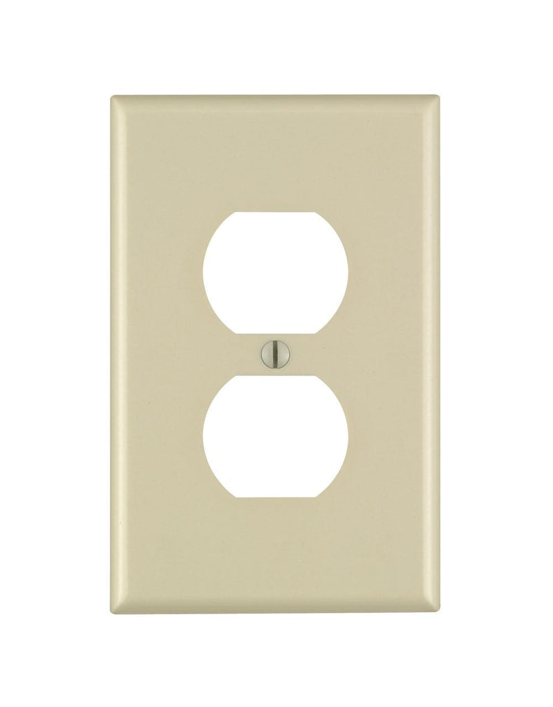  [AUSTRALIA] - Leviton 80503-I 1-Gang Duplex Device Receptacle Wallplate, Midway Size, Thermoset, Device Mount, Ivory 1 Pack