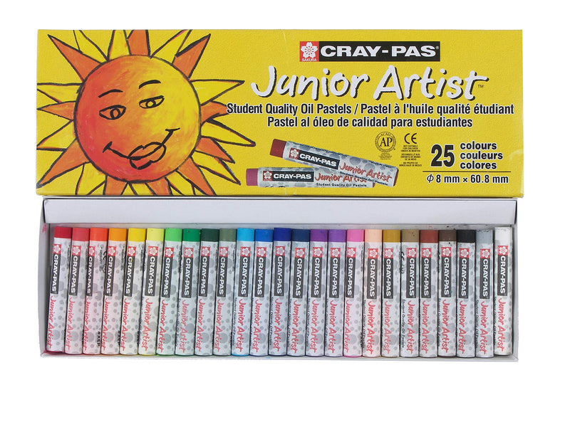  [AUSTRALIA] - Sakura Cray-Pas Junior Artist Oil Pastels, 25 Count (Pack of 1), White 25 Color Set