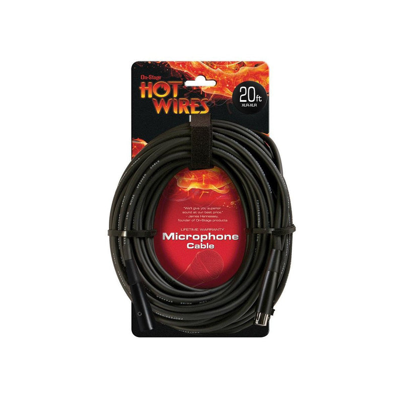  [AUSTRALIA] - On-Stage Hot Wires XLR Microphone Cable, 20 Feet 20 Ft.