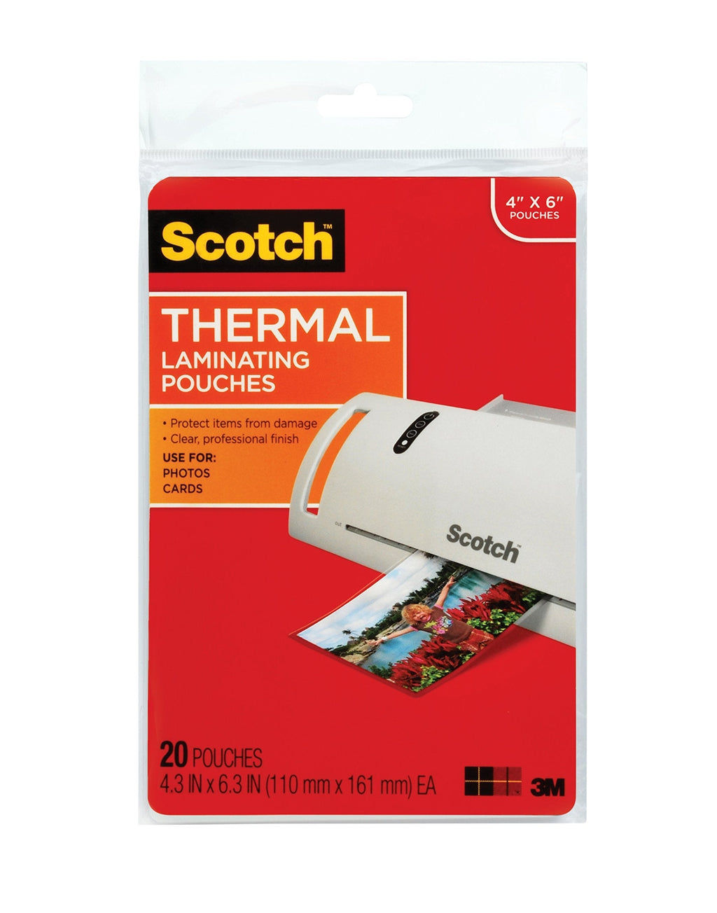  [AUSTRALIA] - Scotch Thermal Laminating Pouches, 5 Mil Thick for Extra Protection, 4.37 Inches x 6.36 Inches, 20 Pouches (TP5900-20)