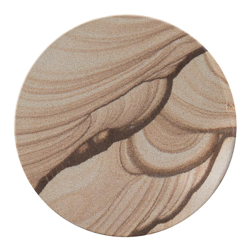  [AUSTRALIA] - Thirstystone Brand - Desert Sand Coaster, Multicolor All Natural Sandstone - Durable Stone with Varying Patterns, Every Coaster Is An Original 4 inch round