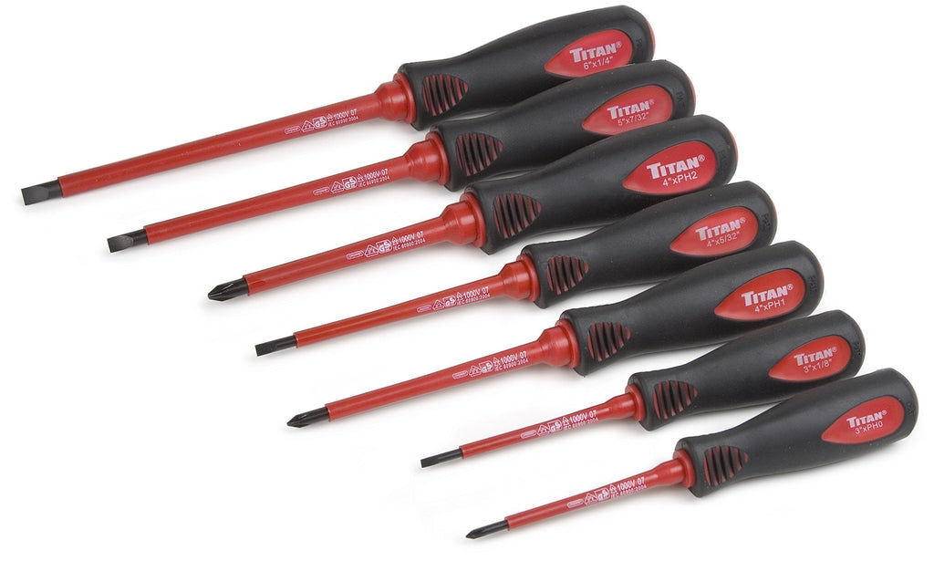  [AUSTRALIA] - Titan 17237 Insulated Electrical Screwdriver Set - 7 Piece