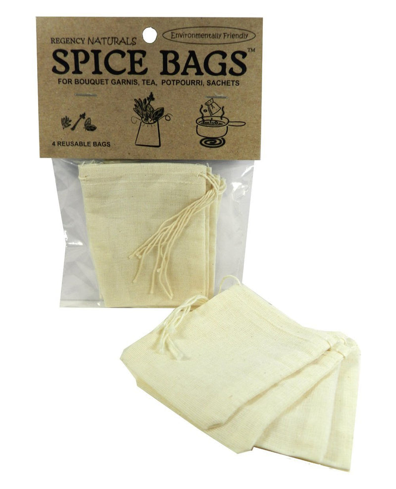  [AUSTRALIA] - Regency Wraps Regency Natural Spice Bags 100% cotton set of 4, 3x4