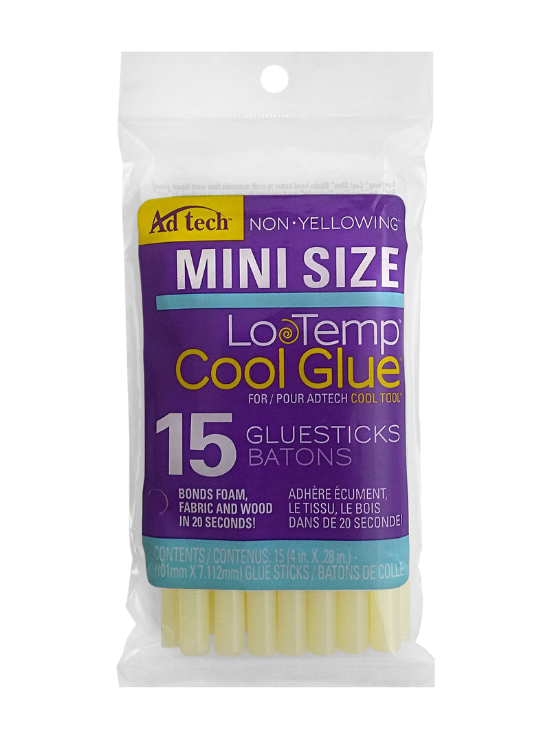  [AUSTRALIA] - Adhesive Technologies 2100-3415 Ultra Low Temp CoolGlue, Mini 4-Inch, 15-Pack Cool Glue