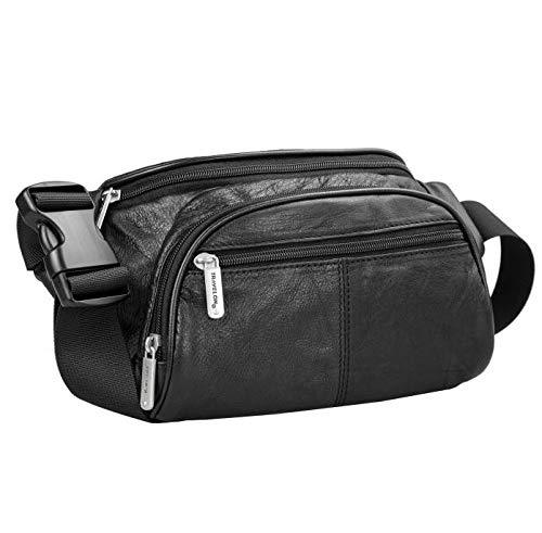 Travelon: RFID Blocking Leather Waist Pack - Black - LeoForward Australia