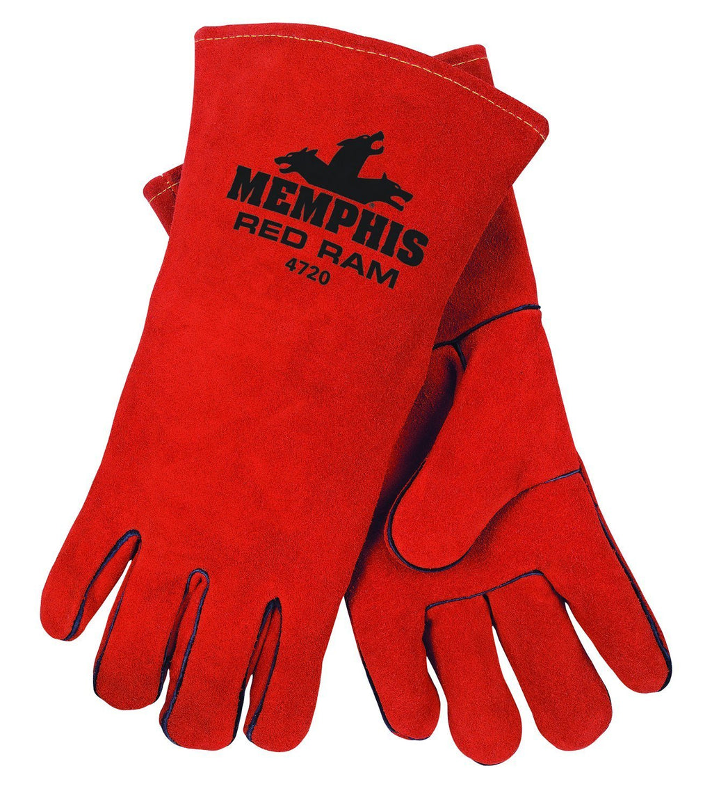  [AUSTRALIA] - MCR Safety 4720 Red Ram Premium Side Cow Leather Welders Gloves, 13" 1-Piece Back with Dupont Kevlar Thread, Insulated, X-Large, 1-Pair