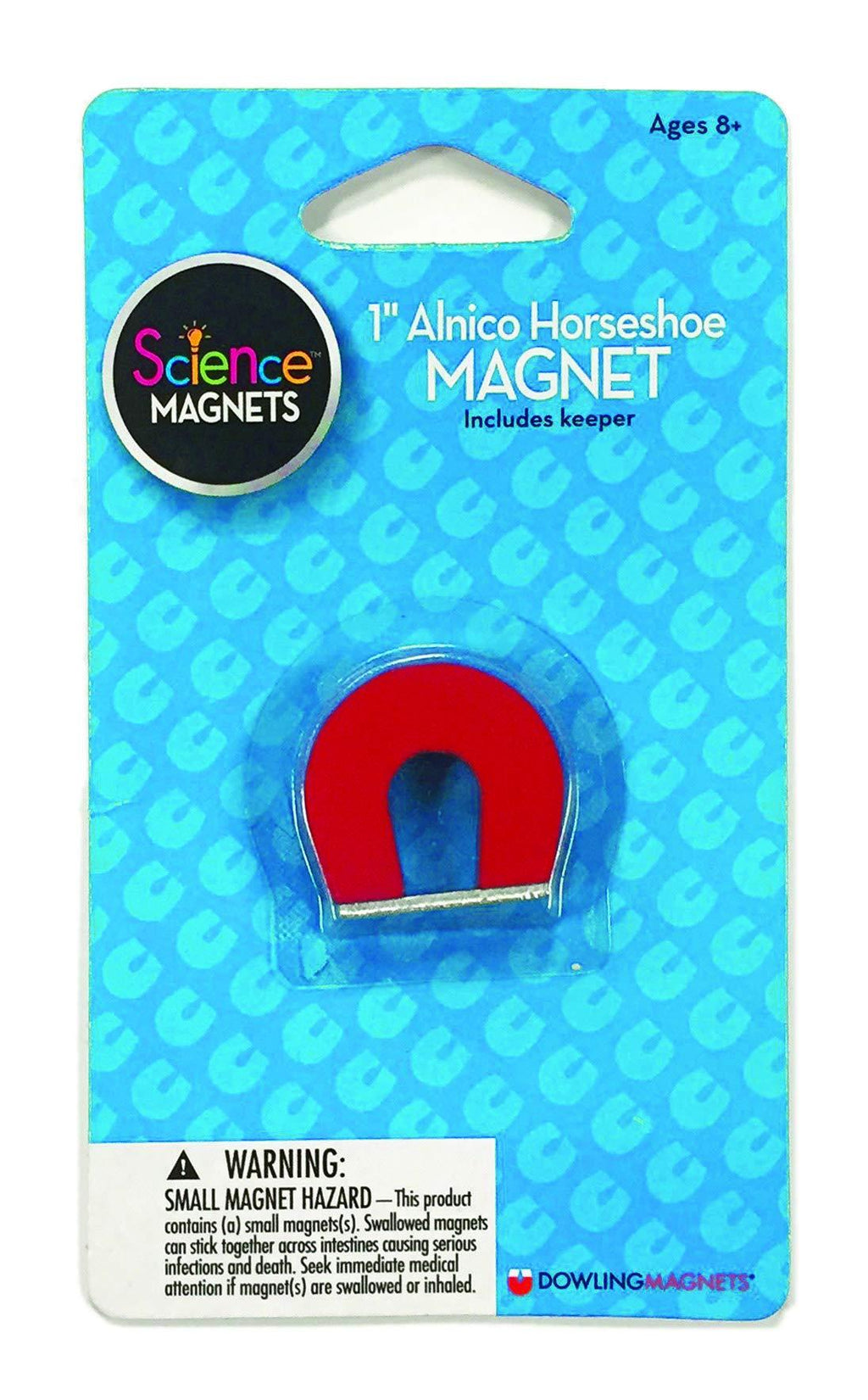 Dowling Magnets Alnico Horseshoe Magnet (1" H), red, Includes kepper, Multicolor - LeoForward Australia