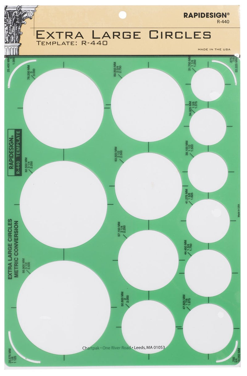 Rapidesign Extra Large Circles Template, 1 Each (R440) - LeoForward Australia