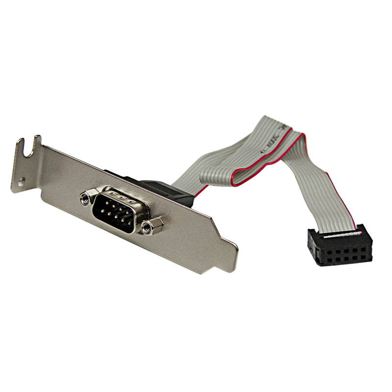 StarTech.com 9 Pin Serial Male to 10 Pin Motherboard Header LP Slot Plate - Serial panel - DB-9 (M) to 10 pin IDC (F) - 9.1 in - gray - PLATE9MLP, grey - LeoForward Australia