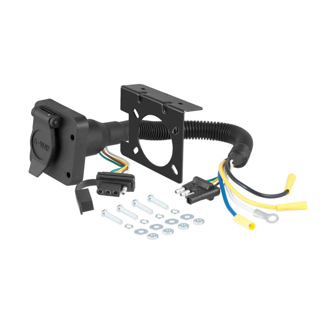  [AUSTRALIA] - CURT 57604 Dual-Output 4-Way Flat Vehicle-Side to 6-Way Round Trailer Wiring Adapter