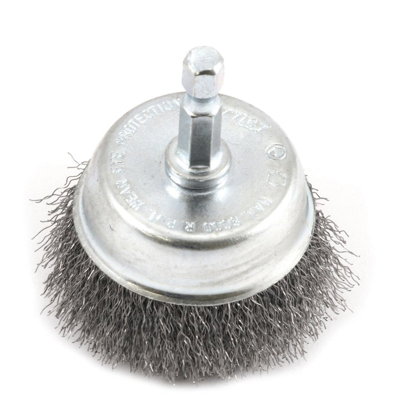  [AUSTRALIA] - Forney 72730 Wire Cup Brush, Fine Crimped with 1/4-Inch Hex Shank, 2-Inch-by-.008-Inch