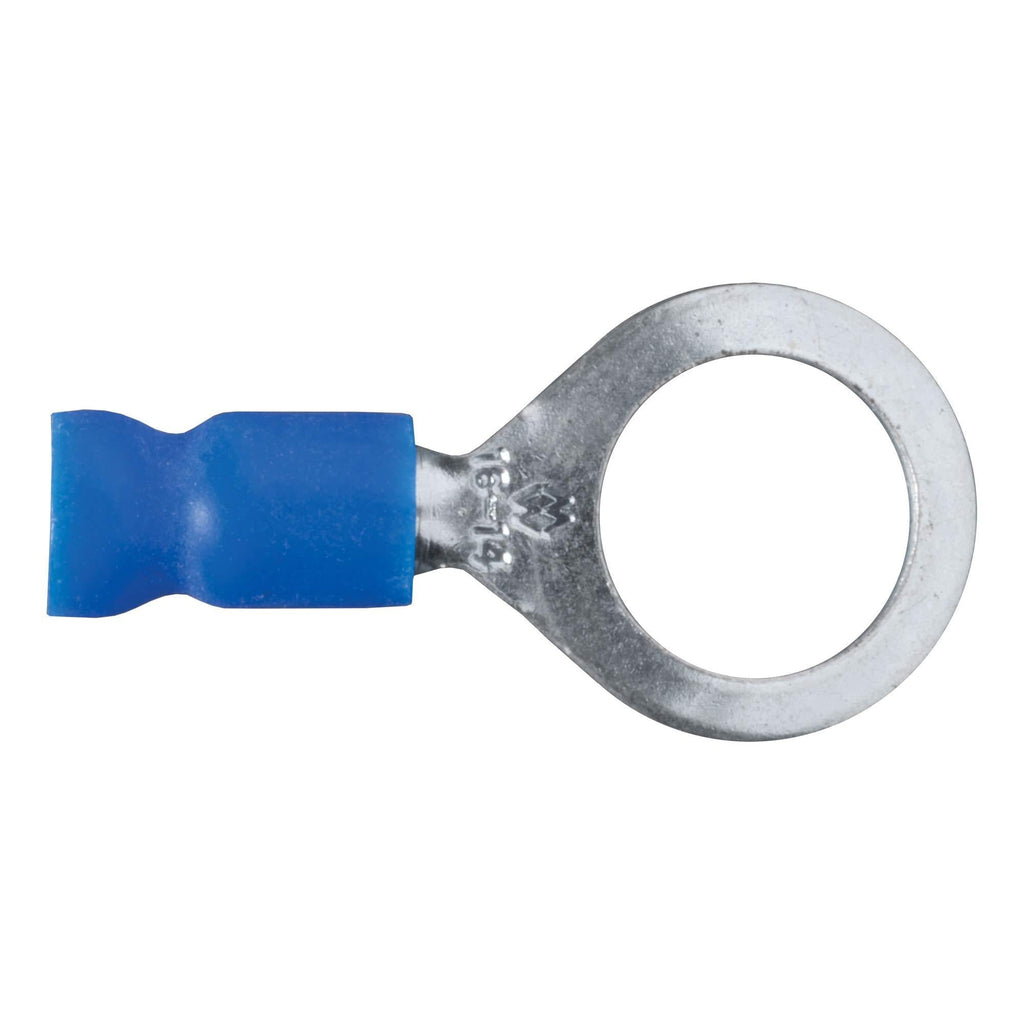  [AUSTRALIA] - CURT 59523 16-14 Gauge Blue Vinyl-Insulated Ring Terminal Wire Connectors, 3/8-Inch Stud, 100-Pack