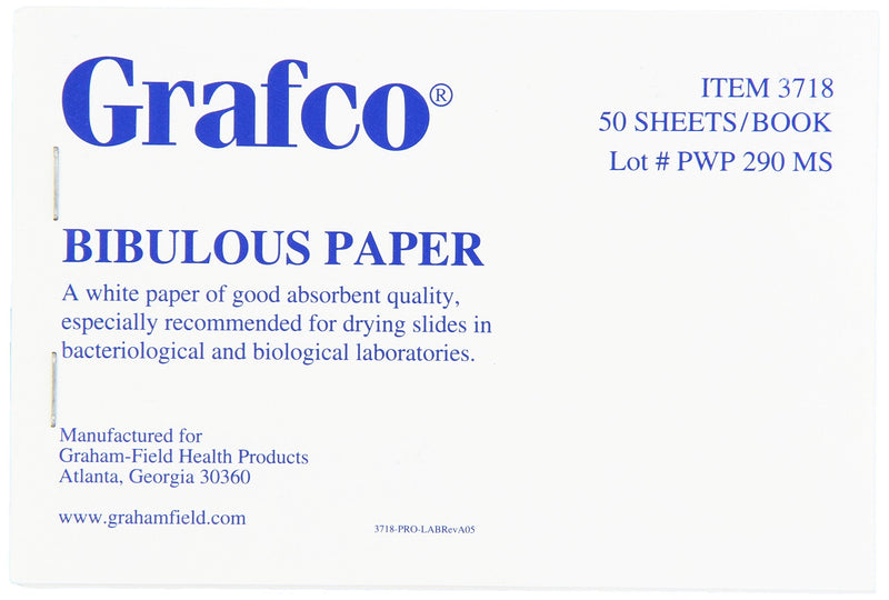  [AUSTRALIA] - Grafco Bibulous Paper - Blotting Absorbent Paper, 50 Sheets, 4" x 6", Pack of 6, 3718