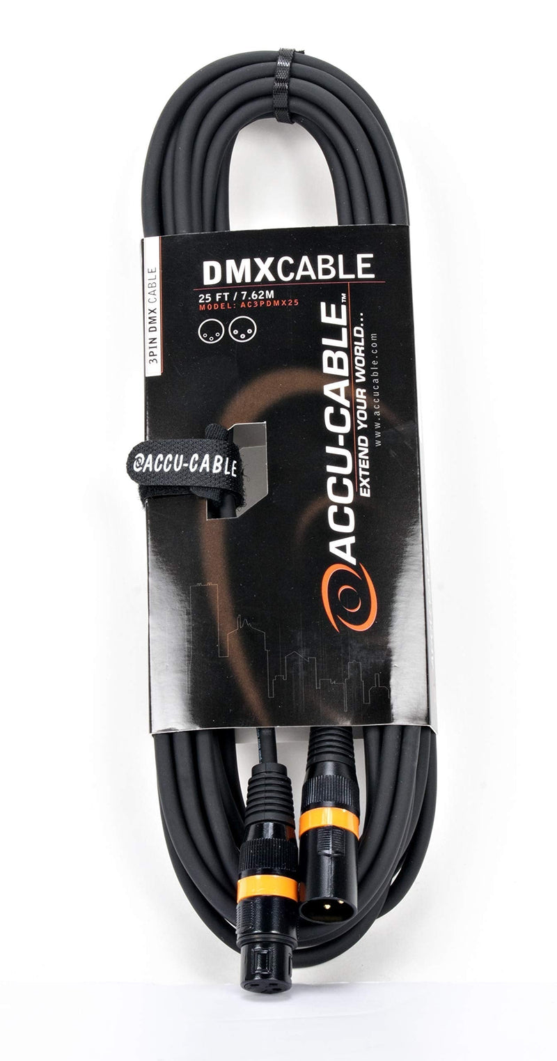  [AUSTRALIA] - Accu Cable 25 foot 3 pin true dmx cable rated at 110 ohms end to end to ensure no signal drop