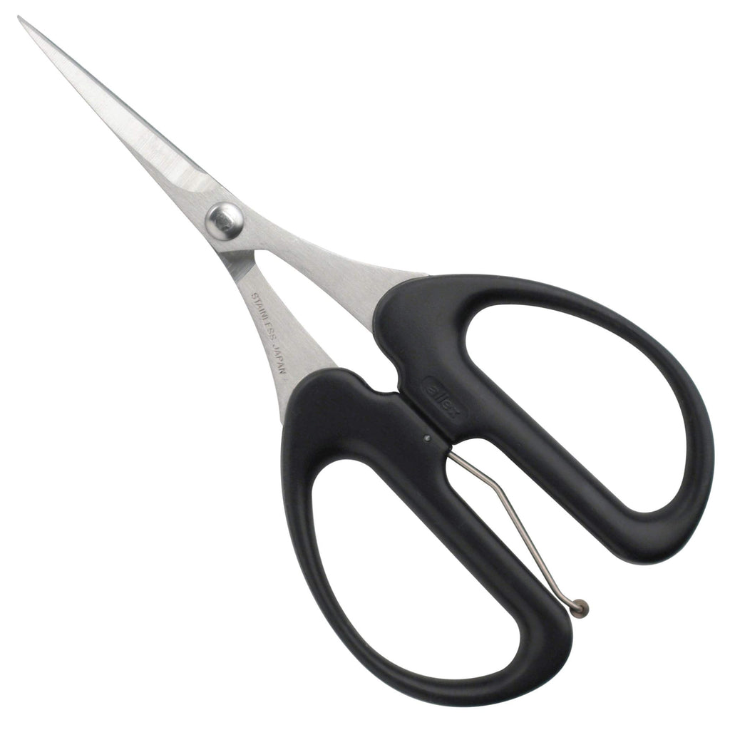  [AUSTRALIA] - ALLEX Craft Scissors Heavy Duty Sharp Japanese Stainless Steel, Precision All Purpose Crafting Scissors Spring Loaded, Made in JAPAN, Black