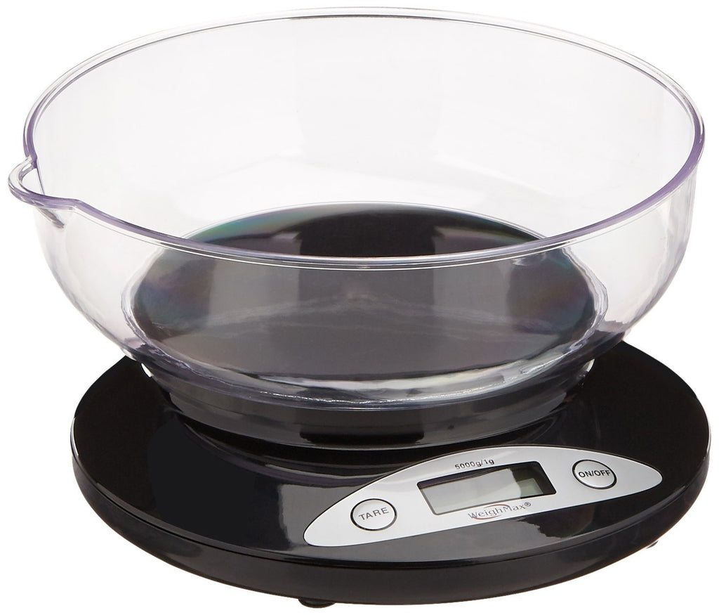 Weighmax W-2810-5KG-BLACK Digital Multifunction Kitchen and Food Scale with Bow, 11-Pound, Black - LeoForward Australia