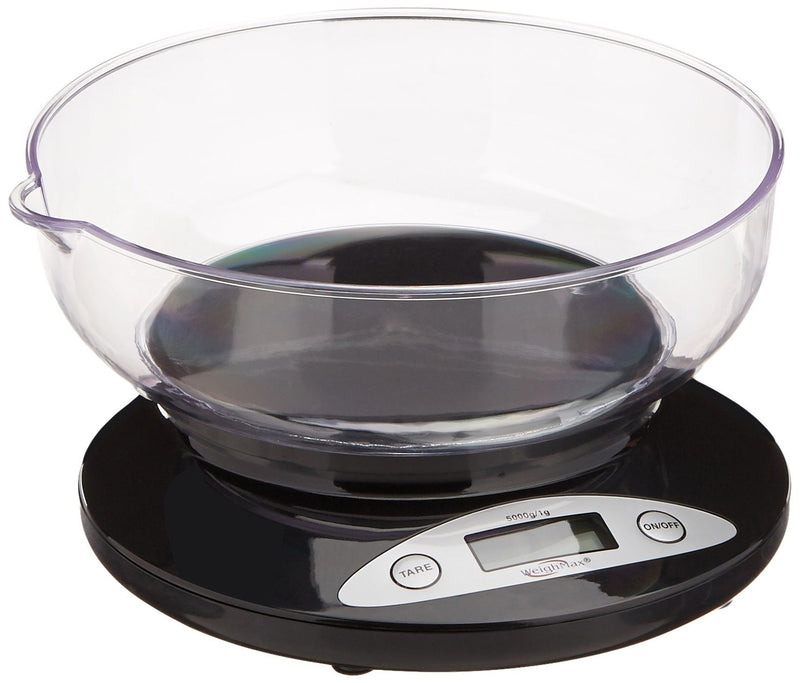 Weighmax W-2810-5KG-BLACK Digital Multifunction Kitchen and Food Scale with Bow, 11-Pound, Black - LeoForward Australia