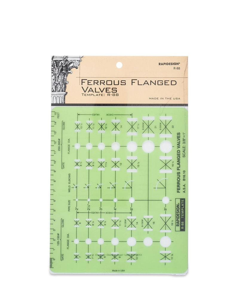 Rapidesign Ferrous Flanged Valves Template, 1 Each (R88) - LeoForward Australia