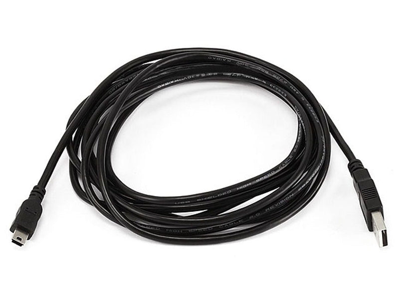 Monoprice 10-Feet USB A to mini-B 5pin 28/28AWG Cable (103897) Black - LeoForward Australia