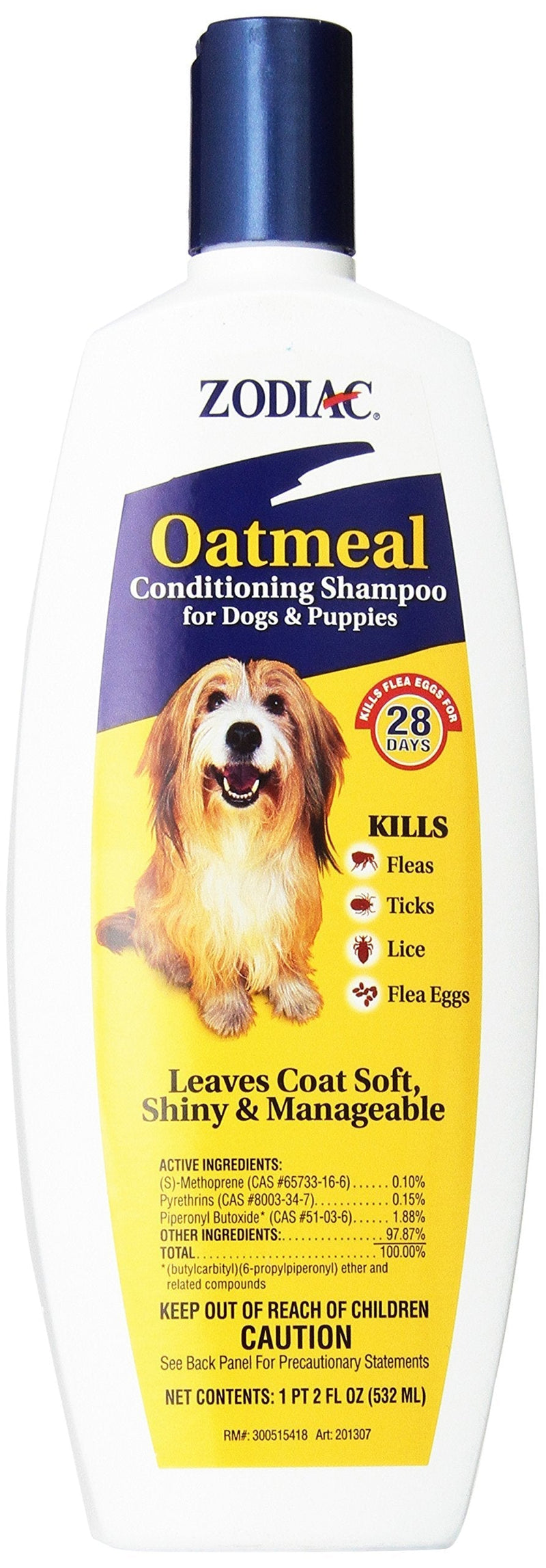 Zodiac Oatmeal Conditioning Shampoo for Dogs & Puppies, 18-ounce - LeoForward Australia
