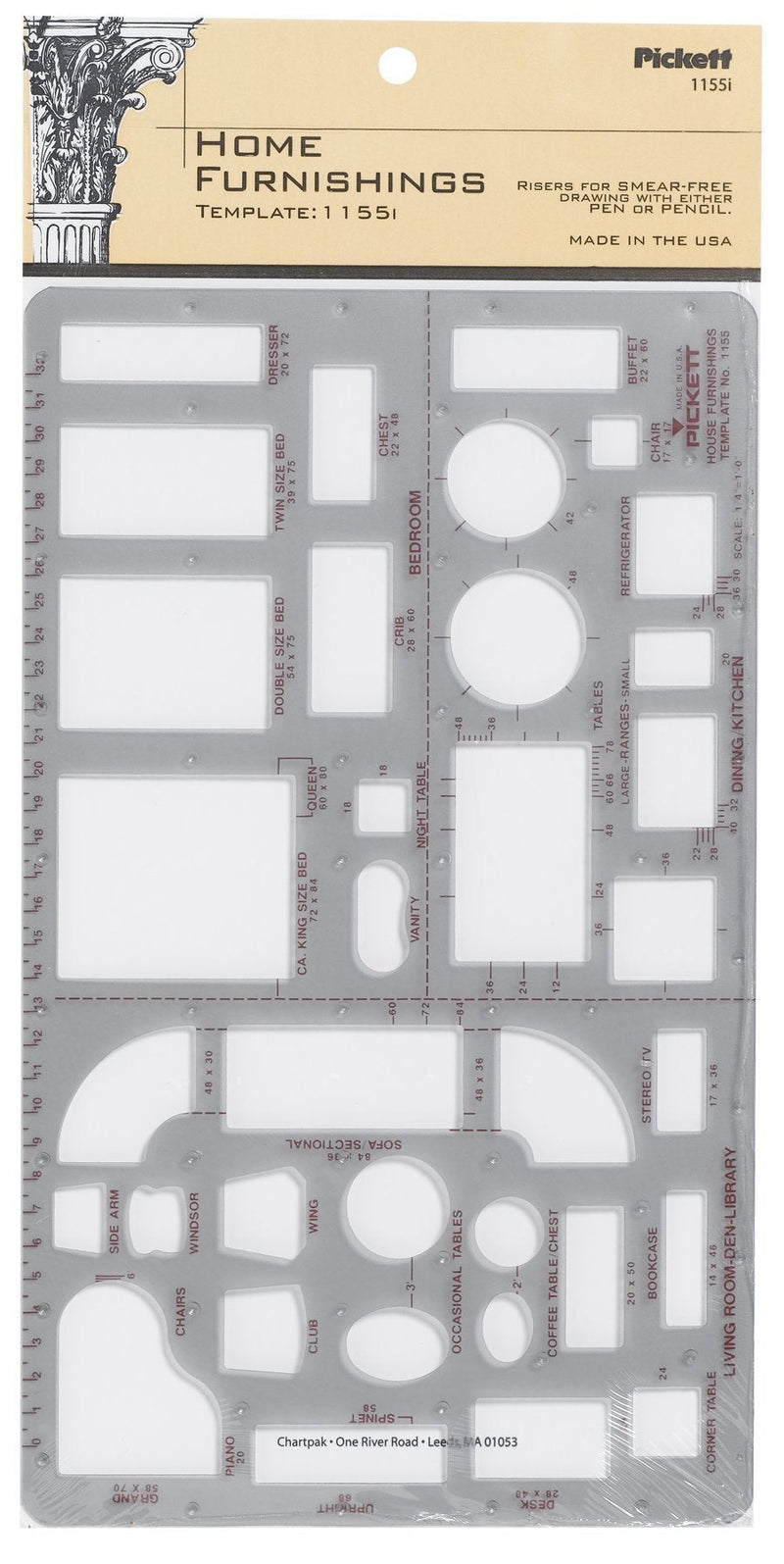 Pickett Home Furnishings Template, 1/4 Inch Scale (1155I) - LeoForward Australia