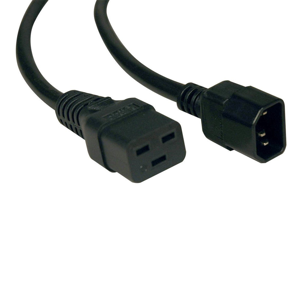 Tripp Lite Heavy-Duty Power Cord, 15A, 14AWG (IEC-320-C19 to IEC-320-C14) 6-ft.(P047-006),Black - LeoForward Australia