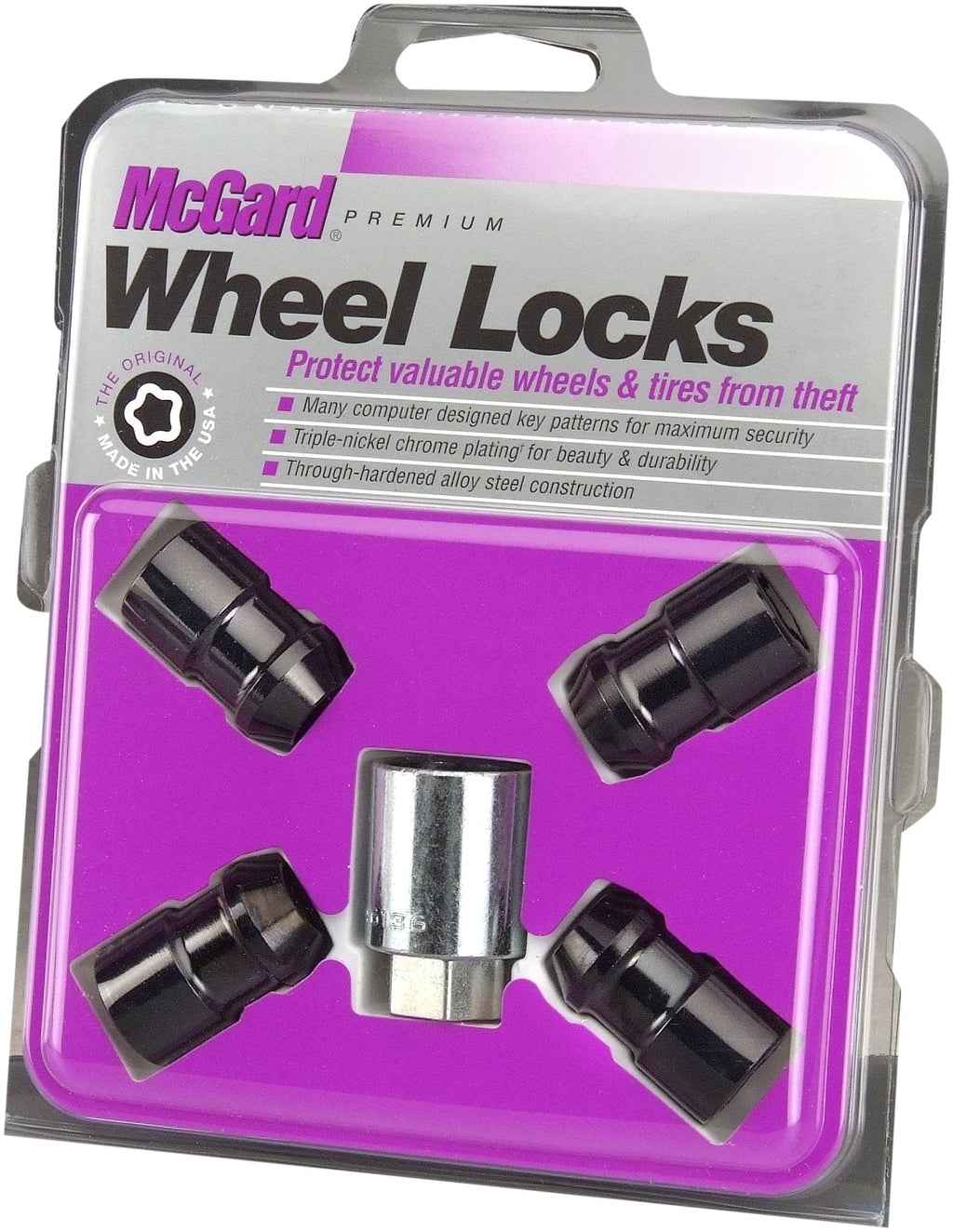 McGard 24038 Black Cone Seat Wheel Locks (1/2"-20 Thread Size) - Set of 4, 4 Locks / 1 Key - LeoForward Australia