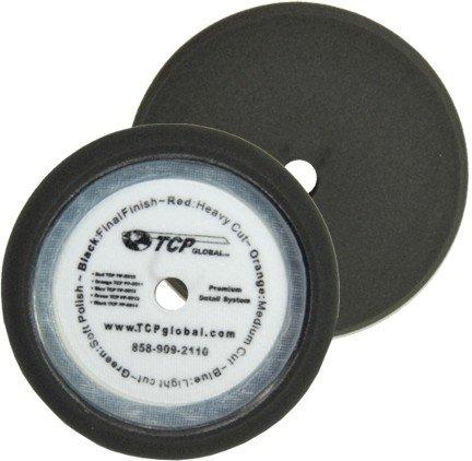  [AUSTRALIA] - TCP Global 8" Black Extra Fine Foam Finishing Grip Pad Final Buff Polish Wax - Hook & Loop
